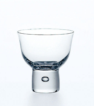 Japanese made glass sake cup Sakazuki with Bubble Space