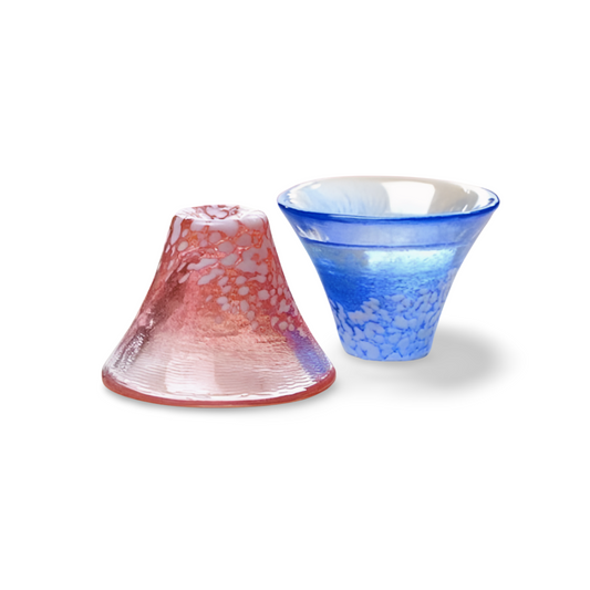 Mt.Fuji Sake cup Traditional Japanese Glass  Handmade Made in Japan Sakazuki Choko 招福杯富士山 冷酒杯 冷酒グラス 日本酒  贈答 ギフト 杯 盃 さかずき ガラス